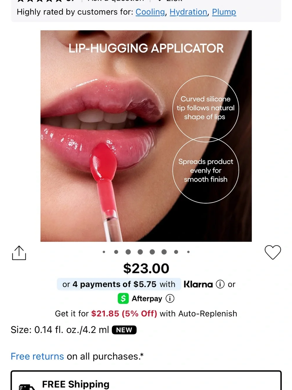 LANEIGE Flush Pop Lip Plumper Gloss - Red